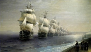 イワン・コンスタンティノヴィチ・アイヴァゾフスキー Painting - 黒海艦隊のパレード ロマンチックなイワン・アイヴァゾフスキー ロシア